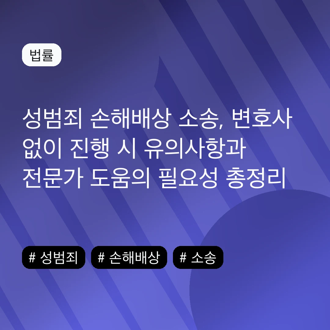 성범죄 손해배상 소송, 변호사 없이 진행 시 유의사항과 전문가 도움의 필요성 총정리