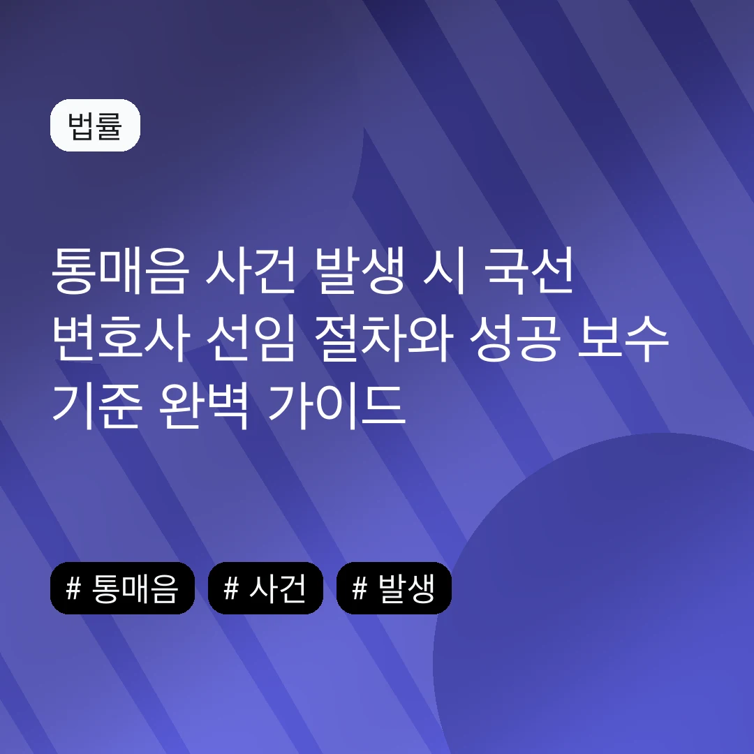 통매음 사건 발생 시 국선 변호사 선임 절차와 성공 보수 기준 완벽 가이드
